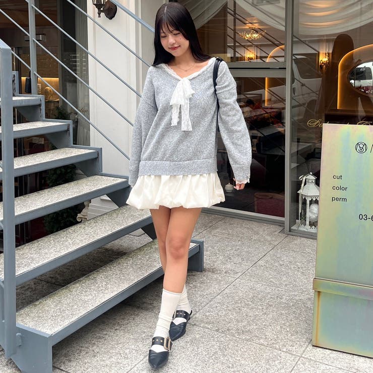 【リボンコレクション】裾バルーンミニワンピース | RMAF　NICE CLAUP / OLIVE des OLIVE | 詳細画像14 