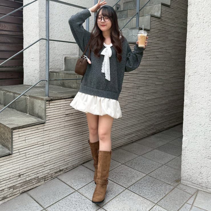 【リボンコレクション】裾バルーンミニワンピース | RMAF　NICE CLAUP / OLIVE des OLIVE | 詳細画像24 