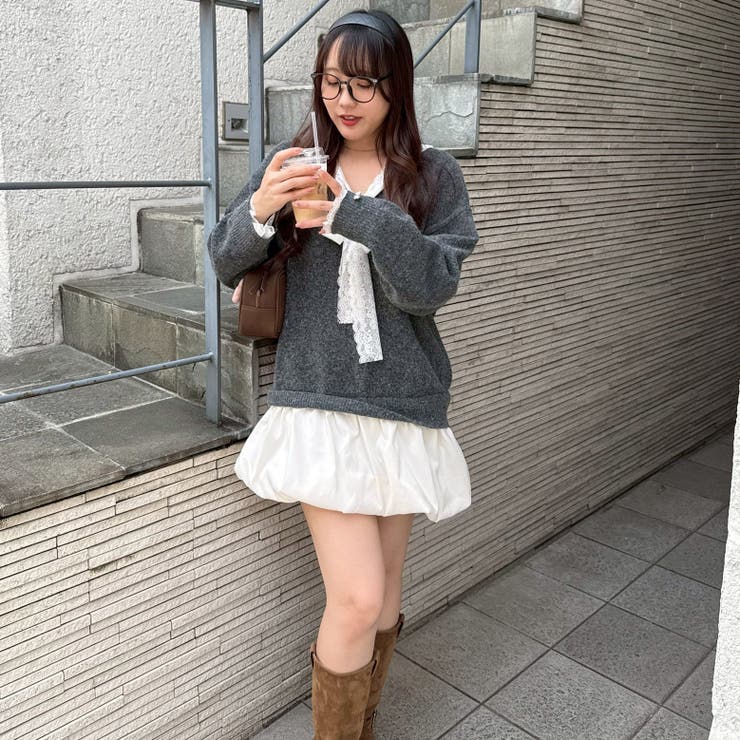 【リボンコレクション】裾バルーンミニワンピース | RMAF　NICE CLAUP / OLIVE des OLIVE | 詳細画像25 