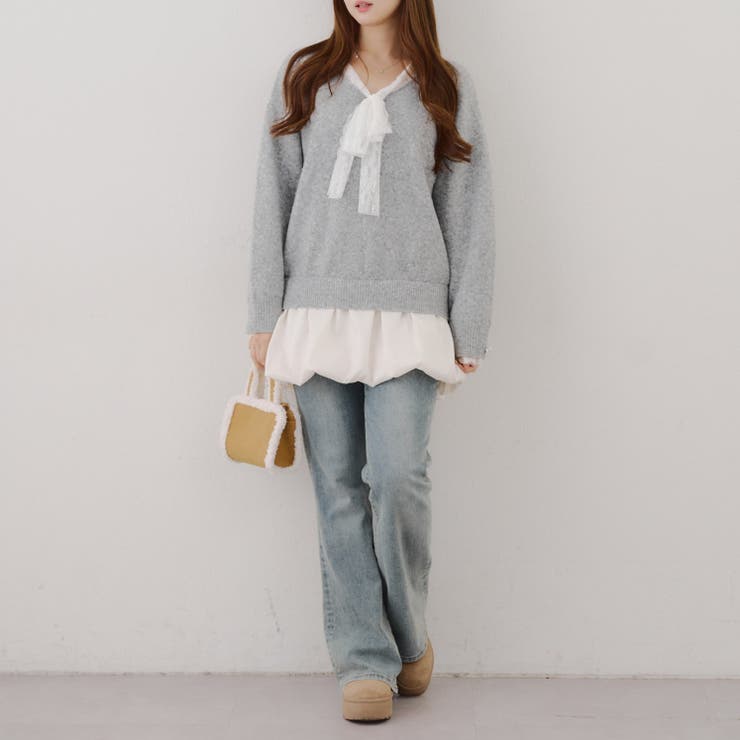 【リボンコレクション】裾バルーンミニワンピース | RMAF　NICE CLAUP / OLIVE des OLIVE | 詳細画像42 