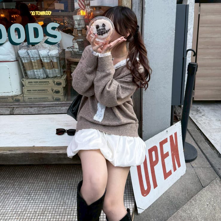 【リボンコレクション】裾バルーンミニワンピース | RMAF　NICE CLAUP / OLIVE des OLIVE | 詳細画像4 