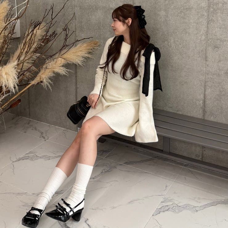 アイボリー | 【リボンコレクション】マルチウェイニットワンピース | RMAF　NICE CLAUP / OLIVE des OLIVE