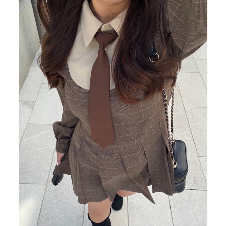 ネクタイ付ドッキングワンピース[品番：OLOW0016943]｜RMAF NICE CLAUP