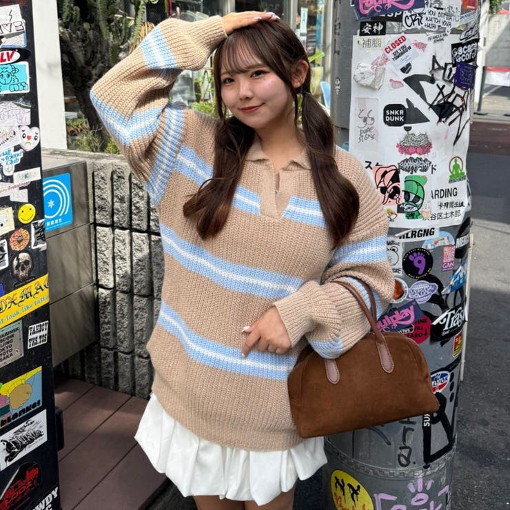 【セットアップ】ボーダーポロニット&ニットショートパンツ | RMAF　NICE CLAUP / OLIVE des OLIVE | 詳細画像10 