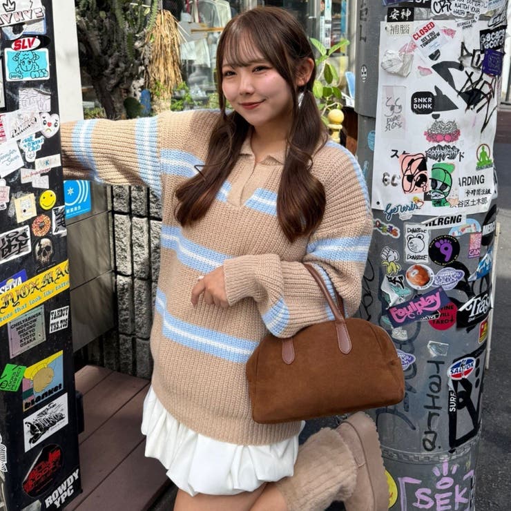 【セットアップ】ボーダーポロニット&ニットショートパンツ | RMAF　NICE CLAUP / OLIVE des OLIVE | 詳細画像12 