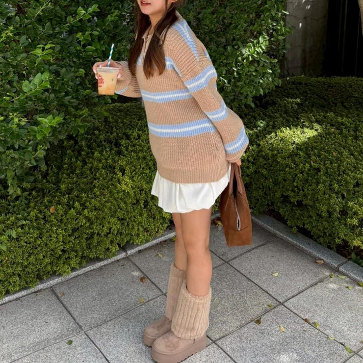 【セットアップ】ボーダーポロニット&ニットショートパンツ | RMAF　NICE CLAUP / OLIVE des OLIVE | 詳細画像14 