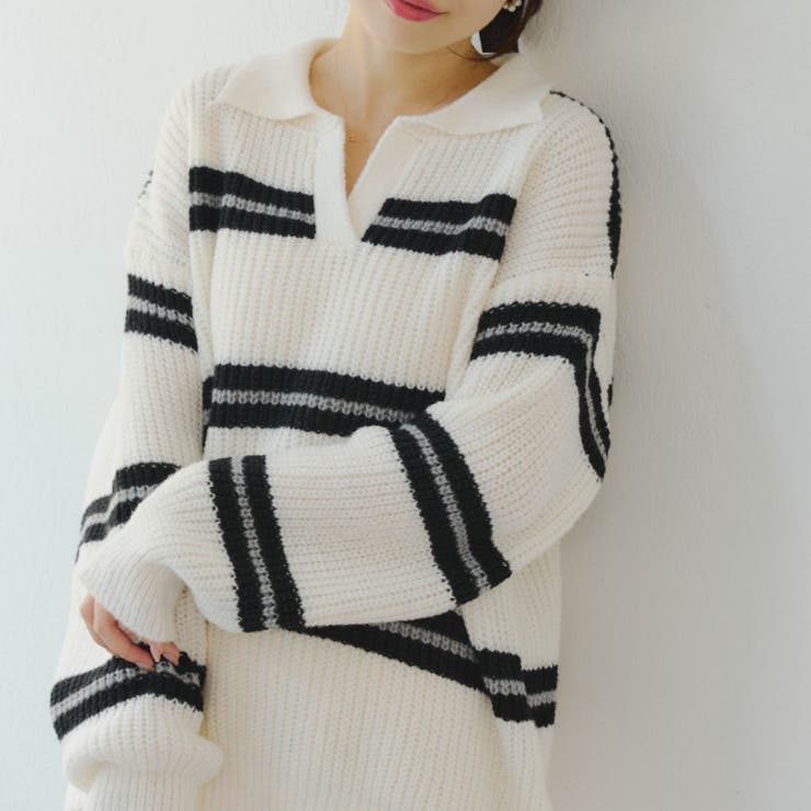 【セットアップ】ボーダーポロニット&ニットショートパンツ | RMAF　NICE CLAUP / OLIVE des OLIVE | 詳細画像17 