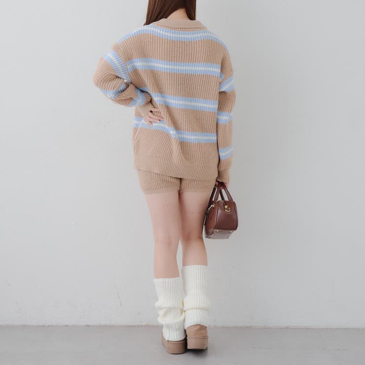 【セットアップ】ボーダーポロニット&ニットショートパンツ | RMAF　NICE CLAUP / OLIVE des OLIVE | 詳細画像24 