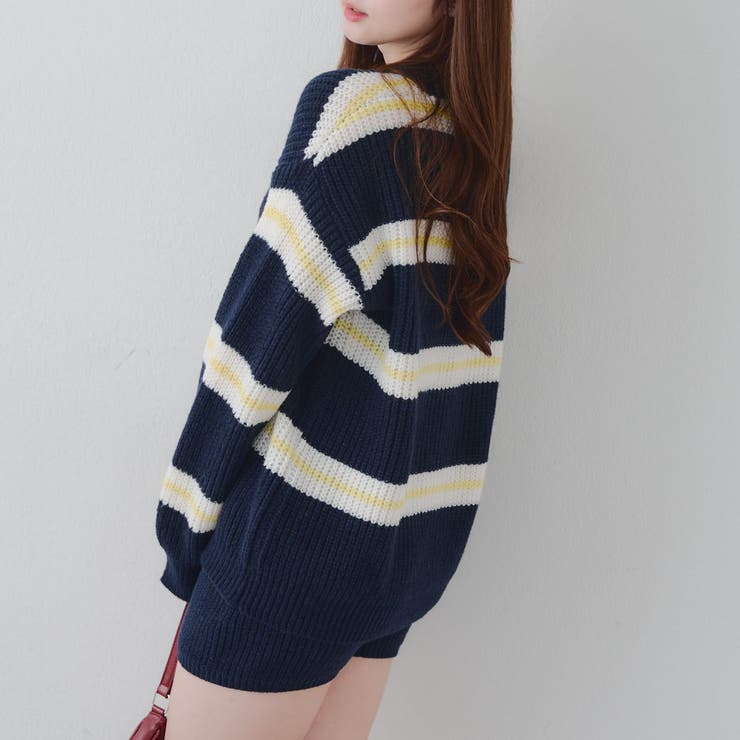 【セットアップ】ボーダーポロニット&ニットショートパンツ | RMAF　NICE CLAUP / OLIVE des OLIVE | 詳細画像27 