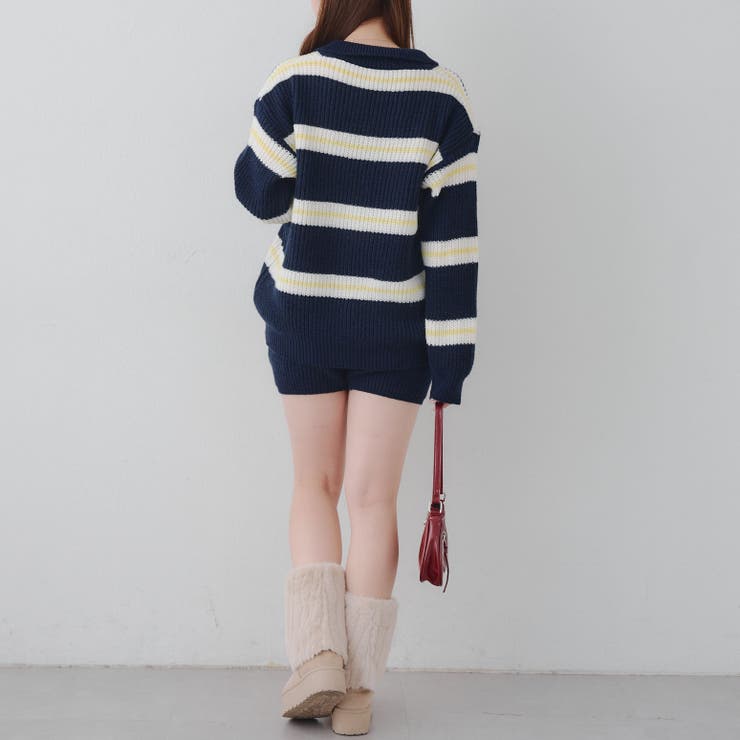 【セットアップ】ボーダーポロニット&ニットショートパンツ | RMAF　NICE CLAUP / OLIVE des OLIVE | 詳細画像31 