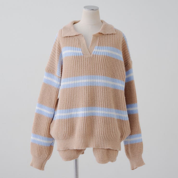 【セットアップ】ボーダーポロニット&ニットショートパンツ | RMAF　NICE CLAUP / OLIVE des OLIVE | 詳細画像32 