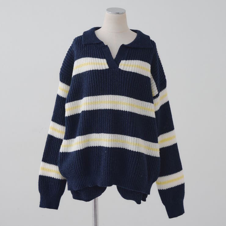 【セットアップ】ボーダーポロニット&ニットショートパンツ | RMAF　NICE CLAUP / OLIVE des OLIVE | 詳細画像33 