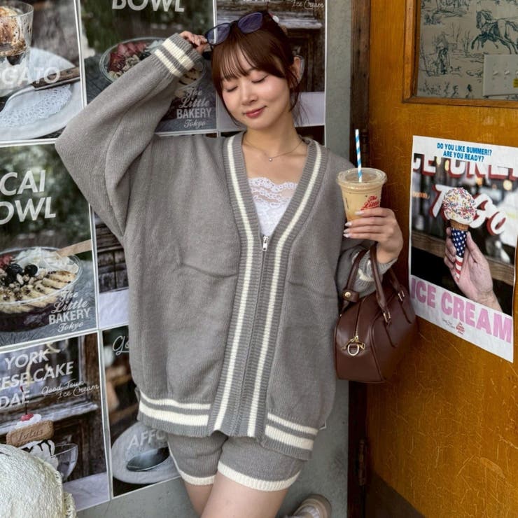 【セットアップ】ジップカーディガン&ショーパンセット | RMAF　NICE CLAUP / OLIVE des OLIVE | 詳細画像1 