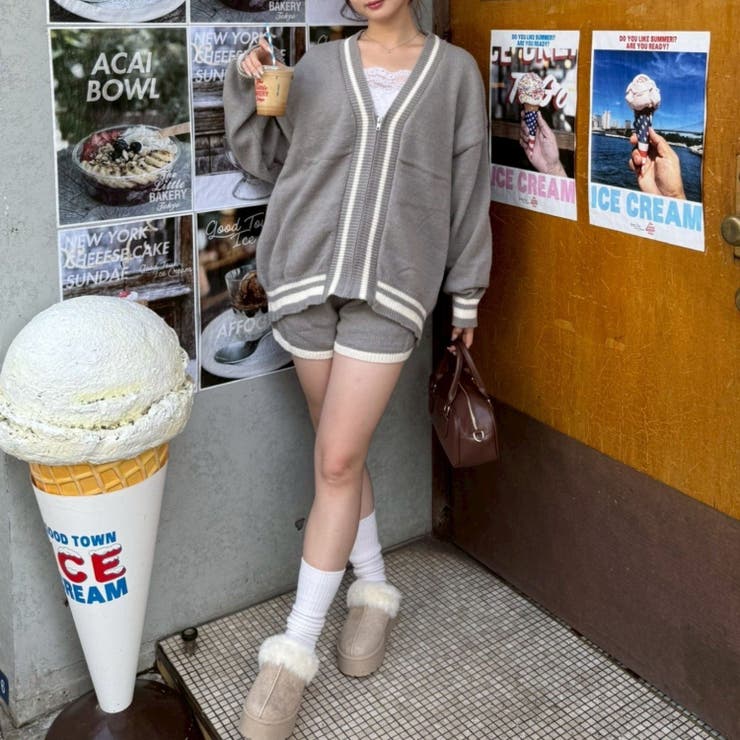 【セットアップ】ジップカーディガン&ショーパンセット | RMAF　NICE CLAUP / OLIVE des OLIVE | 詳細画像4 