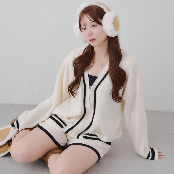 アイボリー | 【セットアップ】ジップカーディガン&ショーパンセット | RMAF　NICE CLAUP / OLIVE des OLIVE