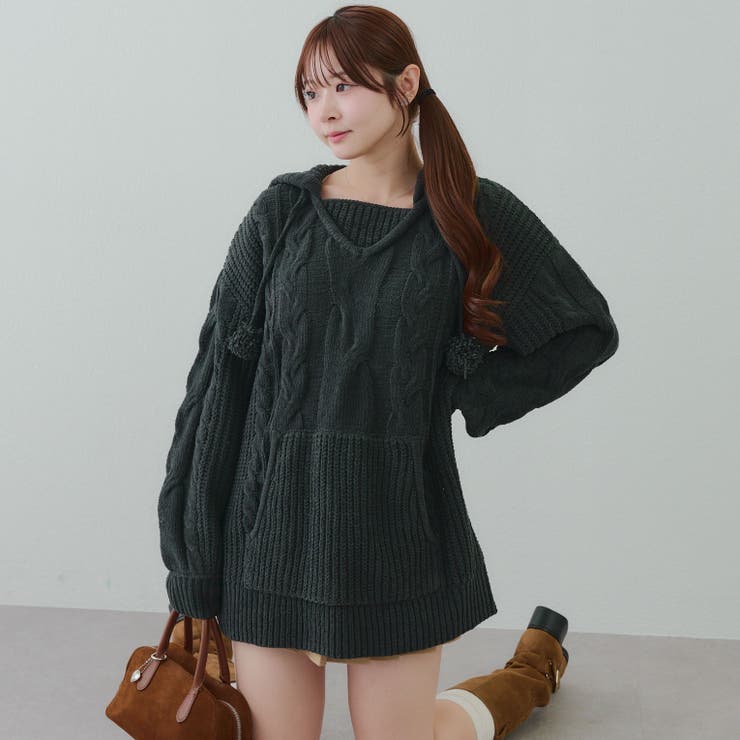 モールケーブルパーカーミニワンピース | RMAF　NICE CLAUP / OLIVE des OLIVE | 詳細画像25 