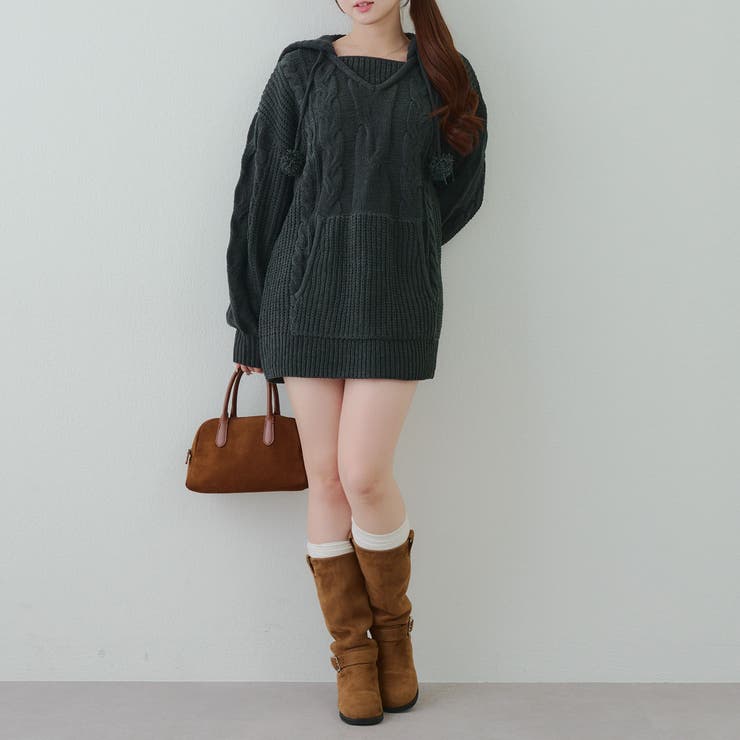 モールケーブルパーカーミニワンピース | RMAF　NICE CLAUP / OLIVE des OLIVE | 詳細画像31 