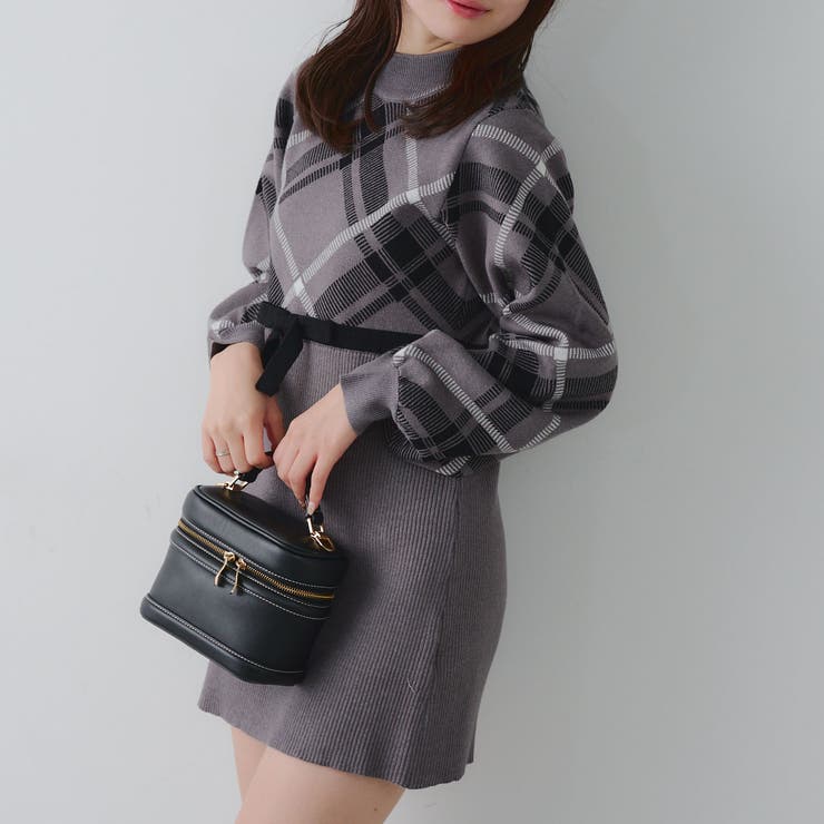 チェック切替ニットミニワンピース | NICE CLAUP / OLIVE des OLIVE　OUTLET | 詳細画像8 