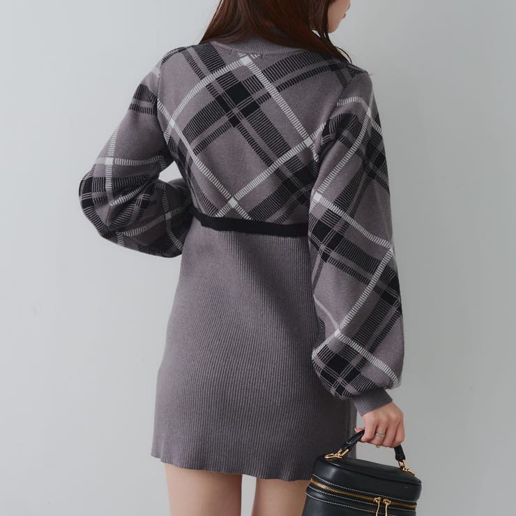 チェック切替ニットミニワンピース | NICE CLAUP / OLIVE des OLIVE　OUTLET | 詳細画像10 
