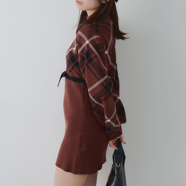 チェック切替ニットミニワンピース | NICE CLAUP / OLIVE des OLIVE　OUTLET | 詳細画像19 