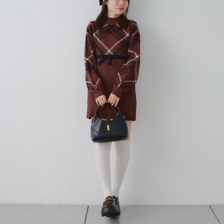 チェック切替ニットミニワンピース | NICE CLAUP / OLIVE des OLIVE　OUTLET | 詳細画像21 