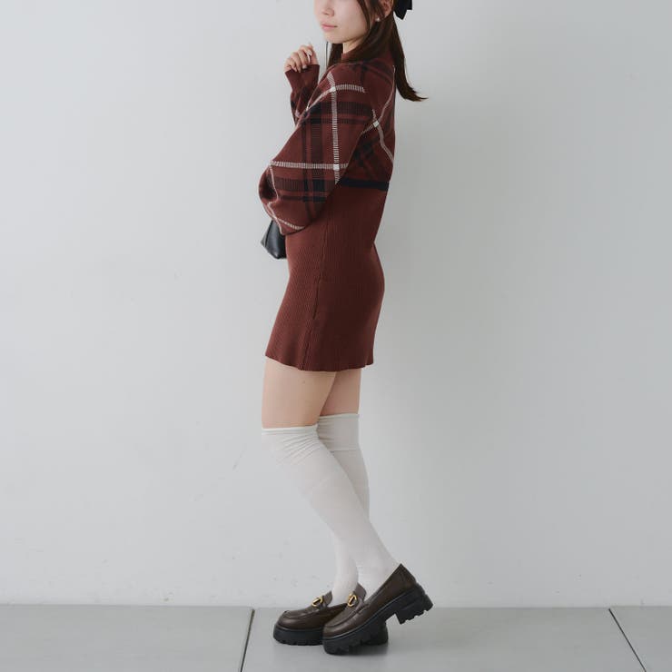 チェック切替ニットミニワンピース | NICE CLAUP / OLIVE des OLIVE　OUTLET | 詳細画像24 