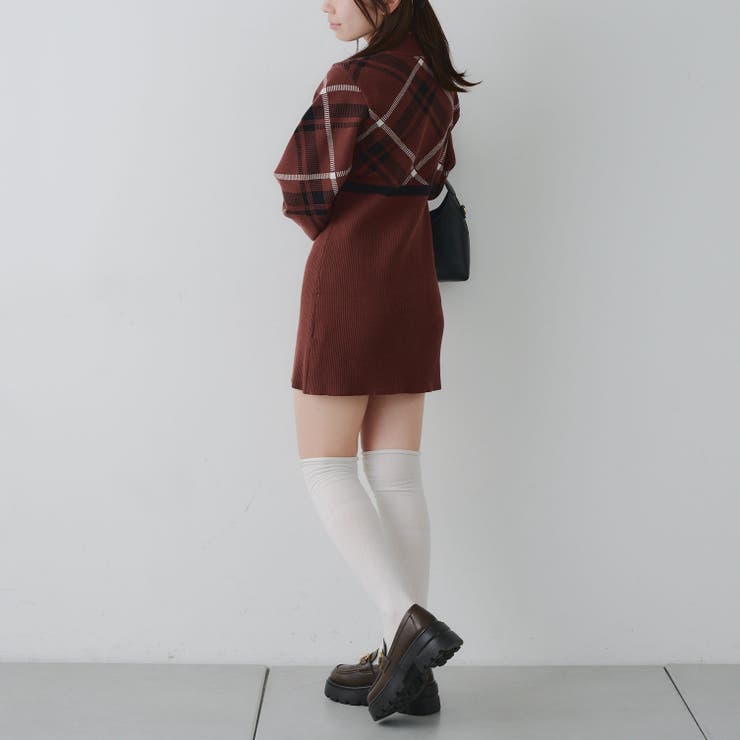 チェック切替ニットミニワンピース | NICE CLAUP / OLIVE des OLIVE　OUTLET | 詳細画像25 