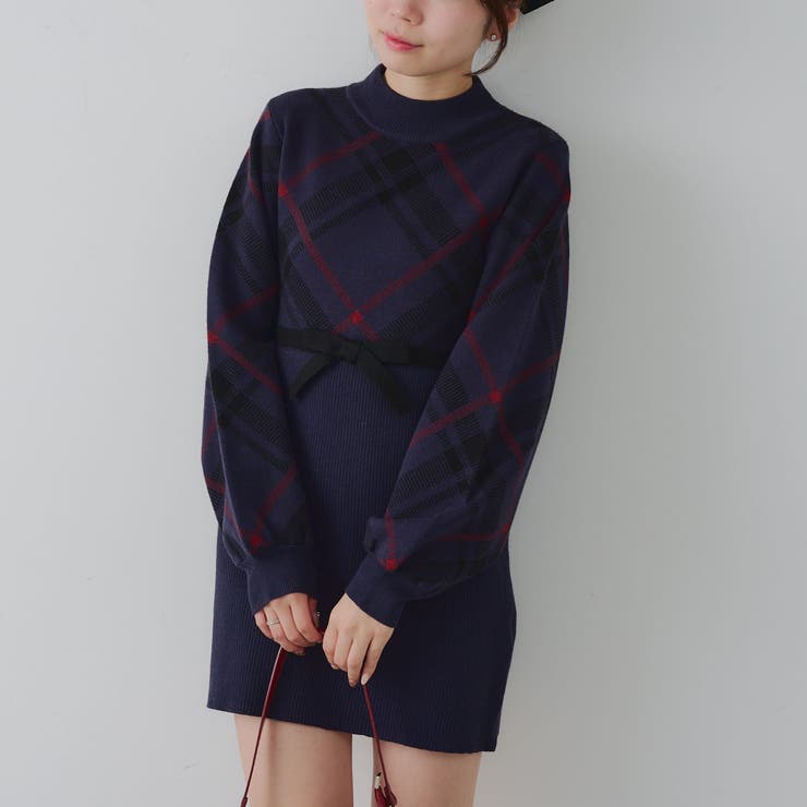 チェック切替ニットミニワンピース | NICE CLAUP / OLIVE des OLIVE　OUTLET | 詳細画像26 