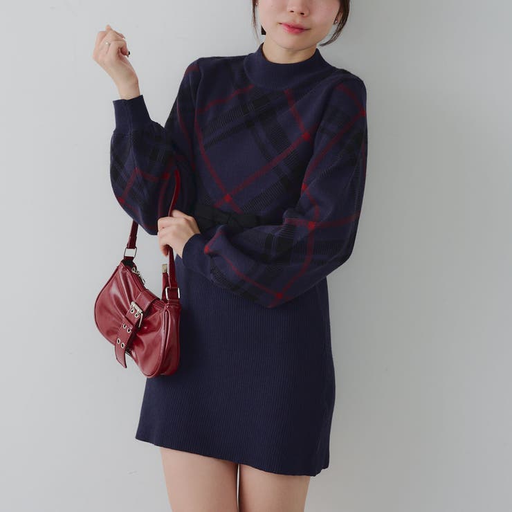 チェック切替ニットミニワンピース | NICE CLAUP / OLIVE des OLIVE　OUTLET | 詳細画像27 