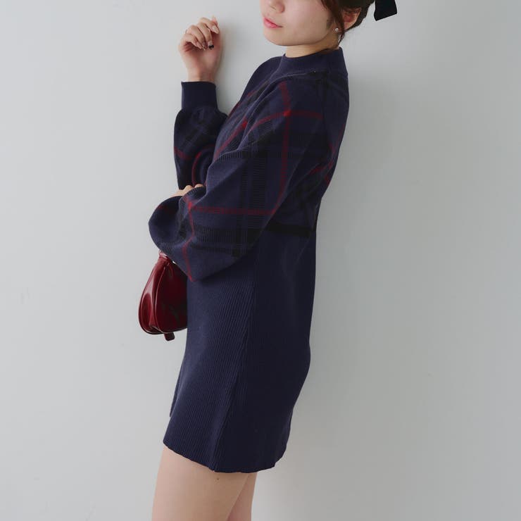 チェック切替ニットミニワンピース | NICE CLAUP / OLIVE des OLIVE　OUTLET | 詳細画像28 
