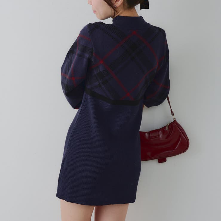 チェック切替ニットミニワンピース | NICE CLAUP / OLIVE des OLIVE　OUTLET | 詳細画像29 