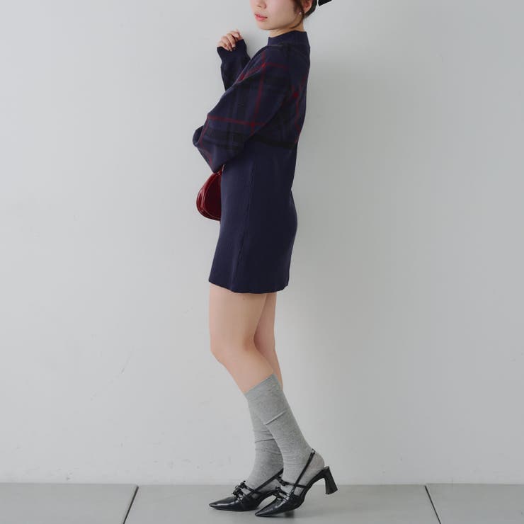 チェック切替ニットミニワンピース | NICE CLAUP / OLIVE des OLIVE　OUTLET | 詳細画像32 