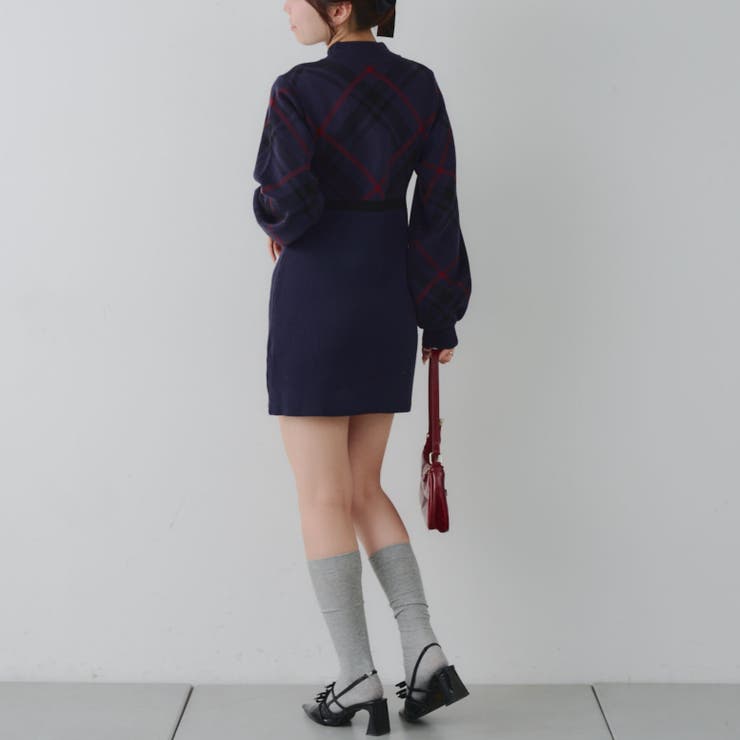 チェック切替ニットミニワンピース | NICE CLAUP / OLIVE des OLIVE　OUTLET | 詳細画像33 