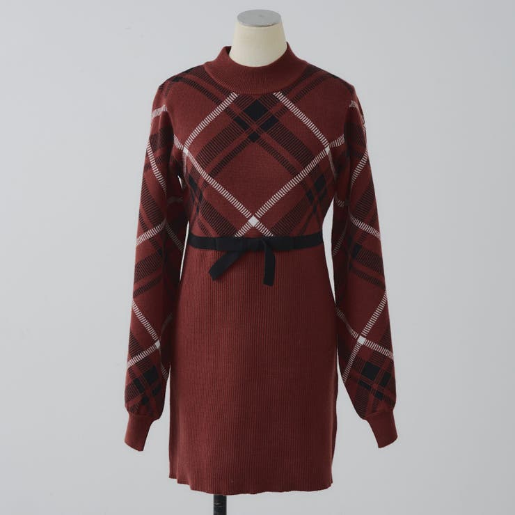 チェック切替ニットミニワンピース | NICE CLAUP / OLIVE des OLIVE　OUTLET | 詳細画像34 