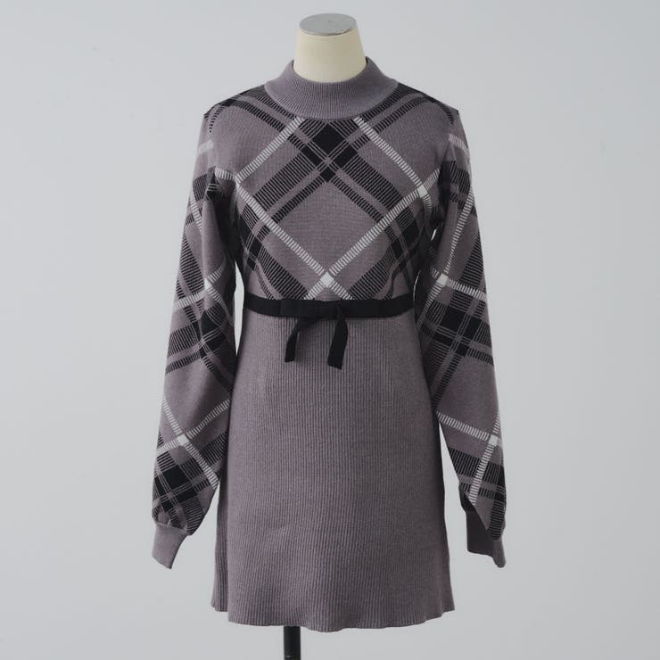 チェック切替ニットミニワンピース | NICE CLAUP / OLIVE des OLIVE　OUTLET | 詳細画像35 