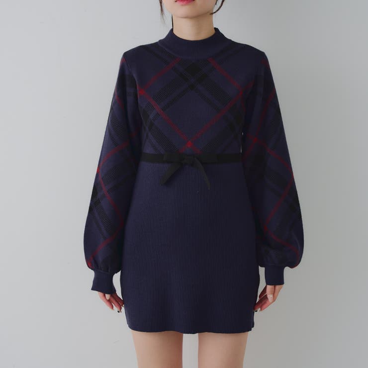 チェック切替ニットミニワンピース | NICE CLAUP / OLIVE des OLIVE　OUTLET | 詳細画像37 