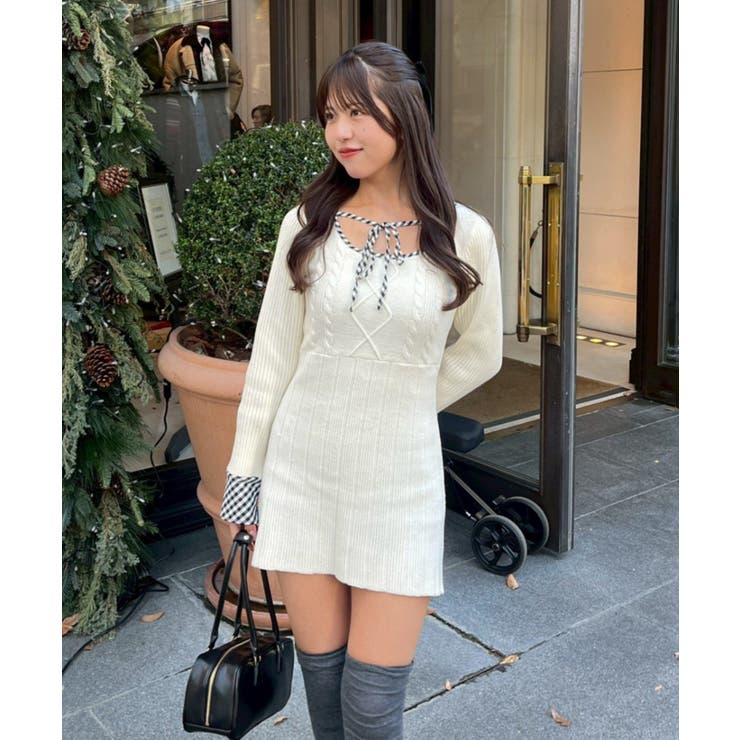 ケーブルニットミニワンピース | RMAF　NICE CLAUP / OLIVE des OLIVE | 詳細画像9 