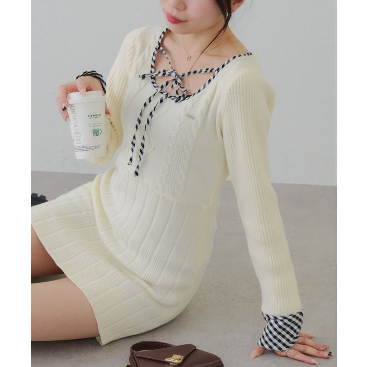 ケーブルニットミニワンピース | RMAF　NICE CLAUP / OLIVE des OLIVE | 詳細画像38 