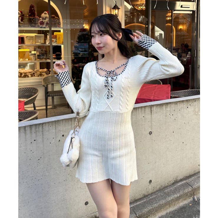 ケーブルニットミニワンピース | RMAF　NICE CLAUP / OLIVE des OLIVE | 詳細画像2 