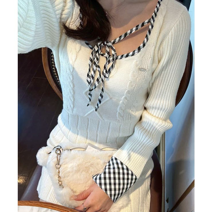 ケーブルニットミニワンピース | RMAF　NICE CLAUP / OLIVE des OLIVE | 詳細画像3 