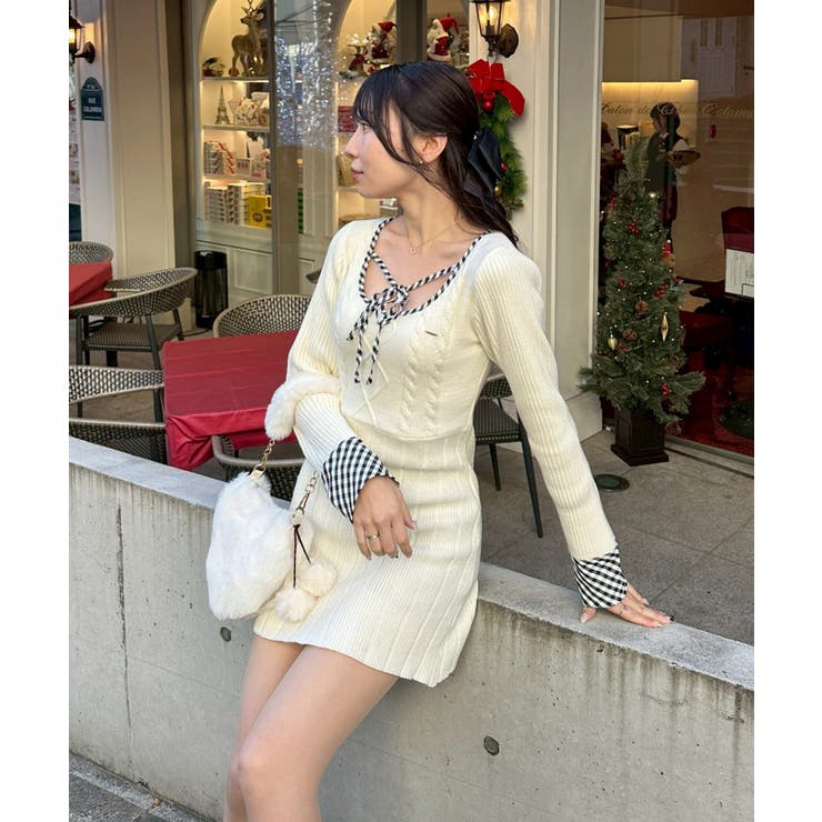 ケーブルニットミニワンピース | RMAF　NICE CLAUP / OLIVE des OLIVE | 詳細画像4 