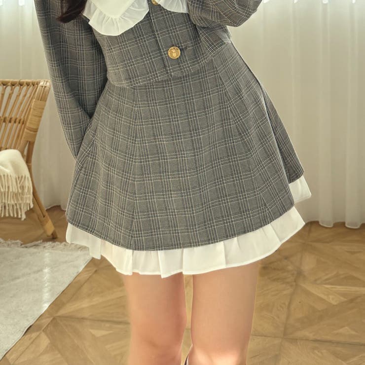 【セットアップ対応】ハイウエスト裾チラリミニスカート | RMAF　NICE CLAUP / OLIVE des OLIVE | 詳細画像1 