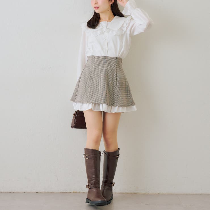 【セットアップ対応】ハイウエスト裾チラリミニスカート | RMAF　NICE CLAUP / OLIVE des OLIVE | 詳細画像14 