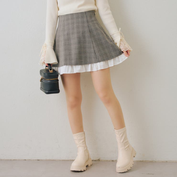 【セットアップ対応】ハイウエスト裾チラリミニスカート | RMAF　NICE CLAUP / OLIVE des OLIVE | 詳細画像17 