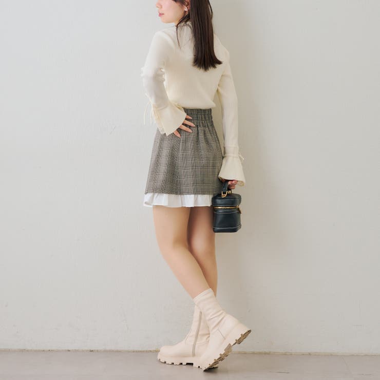 【セットアップ対応】ハイウエスト裾チラリミニスカート | RMAF　NICE CLAUP / OLIVE des OLIVE | 詳細画像23 