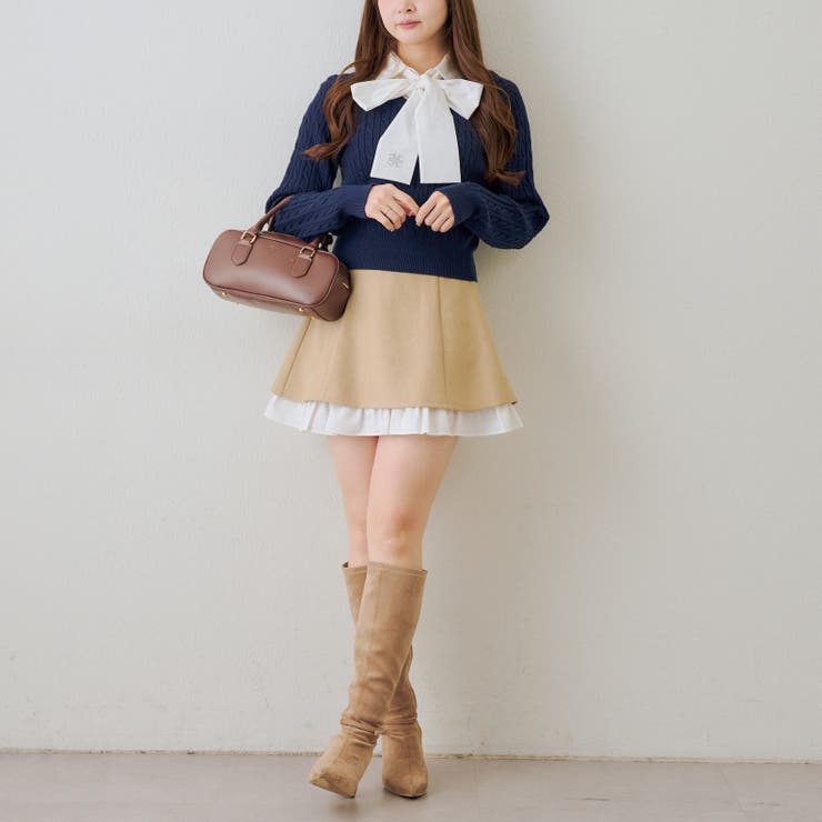 【セットアップ対応】ハイウエスト裾チラリミニスカート | RMAF　NICE CLAUP / OLIVE des OLIVE | 詳細画像32 