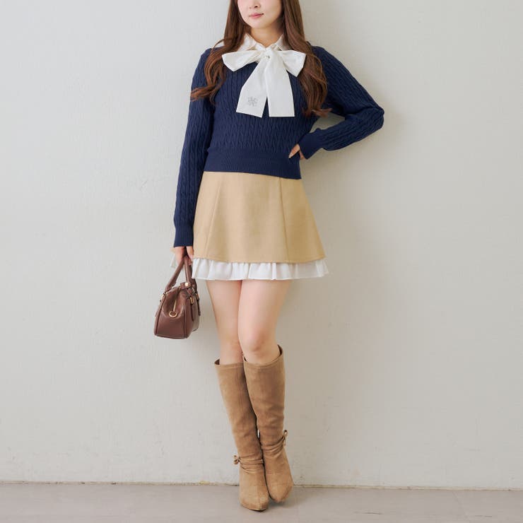 【セットアップ対応】ハイウエスト裾チラリミニスカート | RMAF　NICE CLAUP / OLIVE des OLIVE | 詳細画像33 