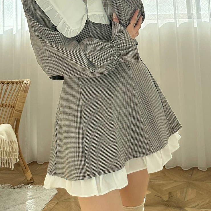 柄1 | 【セットアップ対応】ハイウエスト裾チラリミニスカート | RMAF　NICE CLAUP / OLIVE des OLIVE