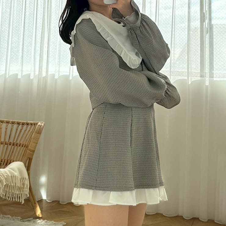 【セットアップ対応】ハイウエスト裾チラリミニスカート | RMAF　NICE CLAUP / OLIVE des OLIVE | 詳細画像6 