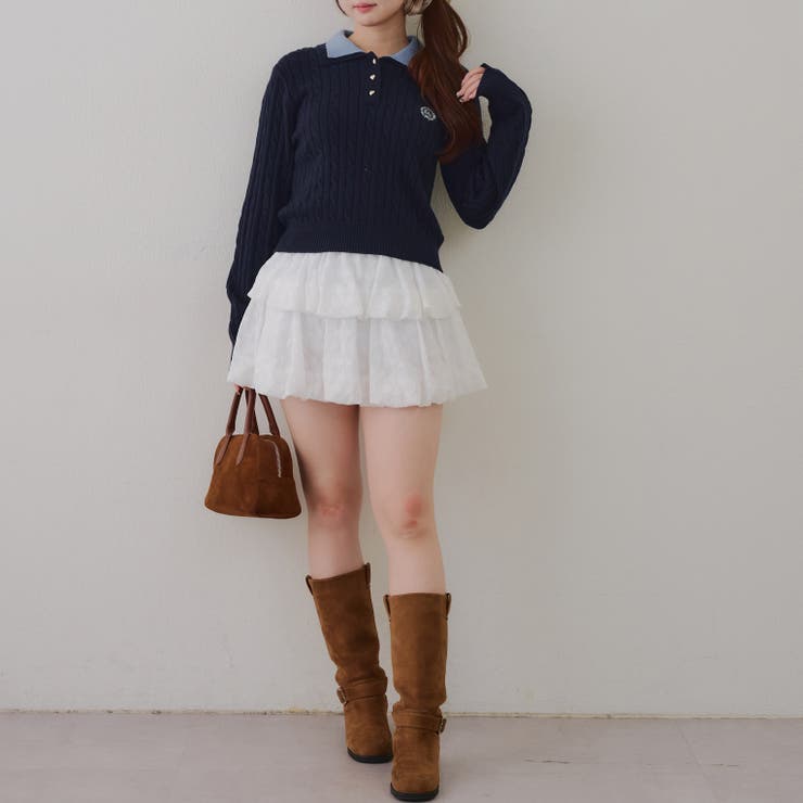 2段バルーンミニスカート | RMAF　NICE CLAUP / OLIVE des OLIVE | 詳細画像4 